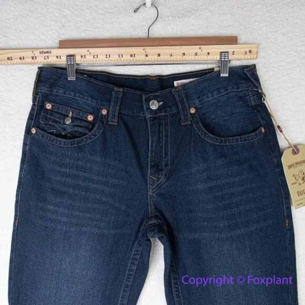 New! True Religion mens Ricky straight‎ jeans, size 36